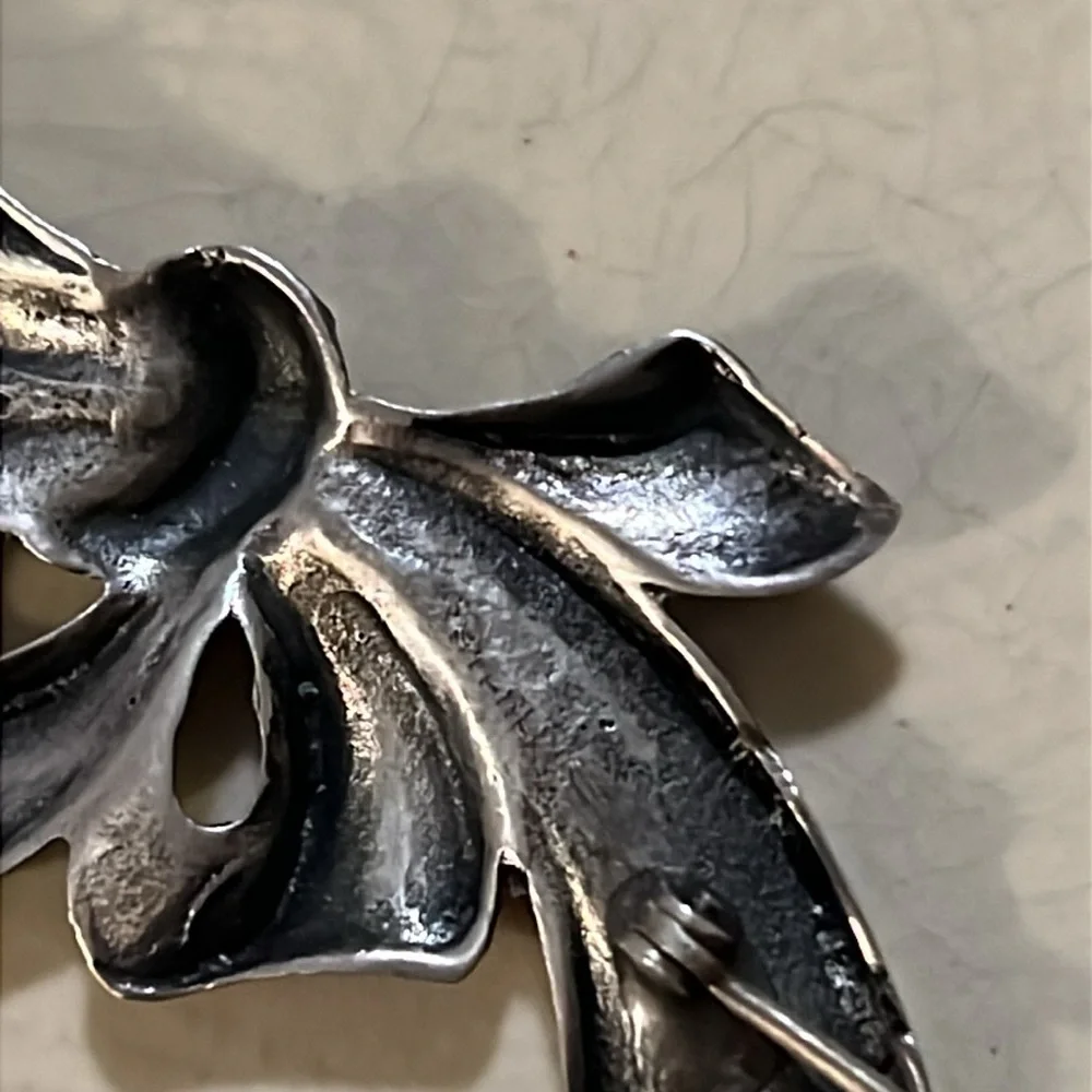Vintage Art Deco Sterling Silver Bow Brooch - Picture 7 of 7